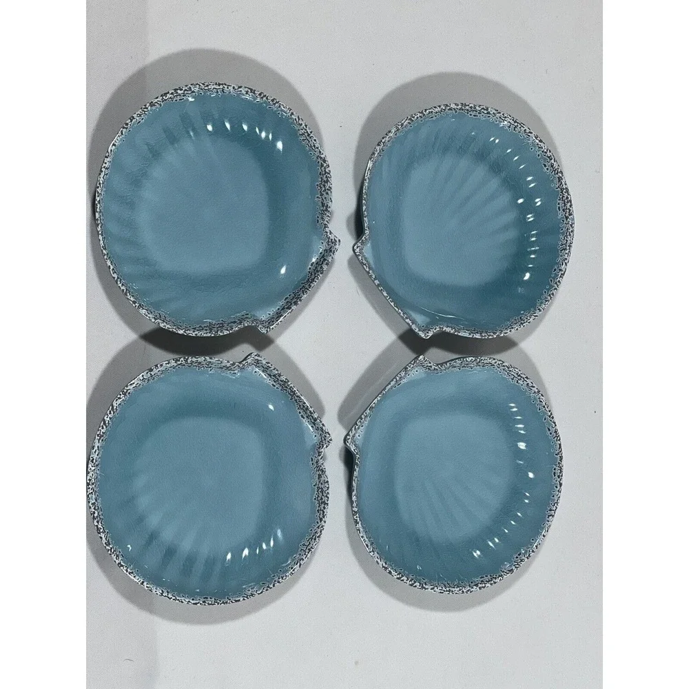 Tag Living Acrylic Seashell Plates Set‎ 4 Coastal Beach Dessert Appetizer Decor